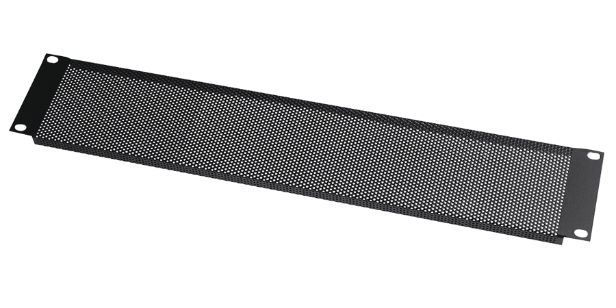 Vent Rack Panel,Black,16 ga. Steel,Screw-On, 2 Point Mount,19 in. Wd ...
