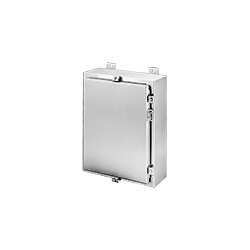 Wall-Mount Enclosure, Type 4x, Continuous-Hinge Cover with Clamps, Stainless Steel type 316L, 24&quot; H x 20&quot; W x 8&quot; D