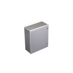 Hinged-Cover Junction Box, Continuous Hinge with Quarter-Turn Fast Latch, Type 4, 6" H x 6" W x 4" D, Steel, Gray