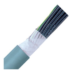 Halogen-Free Highly Flexible Cable, Stationary, 16 AWG (1.50mm2), 4 conductor, Gray PUR Jacket, Unshielded, 0.315&quot; Outer Diameter, 5 Bend radius