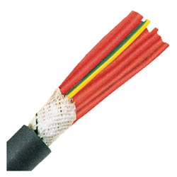 Continuous Flex Control Cable, Flex, 8 AWG (301/32) 10 mm2, 4 conductor, Black PVC Jacket, Unshielded, 0.744" Outer Diameter, 7.5 Bend radius
