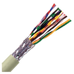 Flexible Signal & Control Cable, Stationary, 21 AWG (16/32) 0.50 mm2, 0 conductor, Gray PVC Jacket, Unshielded, Tinned Copper Braid0.339" Outer Diameter, 6 Bend radius