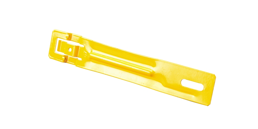 Electrical Drop Wire Securing Clip, Steel, Yellow