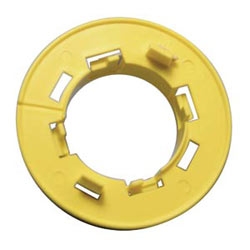 Non-metallic bushing snaps into standard knockout and fixes into common hole configurations for 2 x 4 metal studs, sold in a quantity of 500.