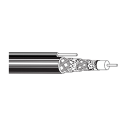 Coax - CATV Cable 18 AWG GIFHDLDPE DBLSH PVC WITH MSGR Black
