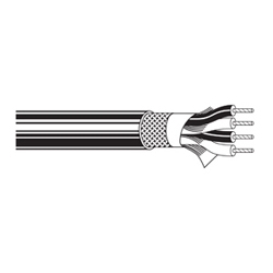 Multi-Conductor - Four-Conductor Star Quad, Low-Impedance Cable 4-pair 24 AWG PE SH PVC MTT Black, Matte