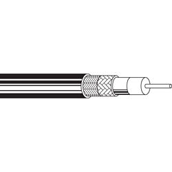 CATV cable, 18 AWG solid .040&quot; bare copper-covered steel conductor, gas-injected foam polyethylene insulation, Duobond II + aluminum braid shield (90% coverage), black polyethylene jacket