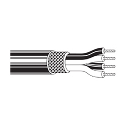 Multi-Conductor - Four-Conductor Star Quad, Low-Impedance Cable 4 28 AWG STR PP Shield PVC Black, Vivid Matte