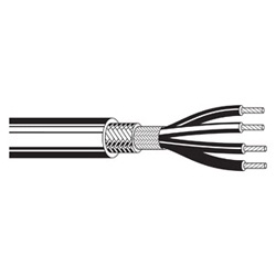 Four-conductor Star Quad, low-impedance cable - 20 AWG, stranded (19x32) high-conductivity TC conductors, polyethylene insulation, rayon braid, TC braid shield (85% coverage), PVC jacket