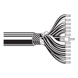 Composite - Cables for TV Cameras and CCTV 12 20 AWG,1 22 AWG,PVC,FPE S PVC Gray