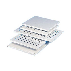 DK Component Shelf, W x D: 409x500 mm, 50 Kg, Distance Between Levels: Variable, Depth-variable On 2 482.6 mm (19&quot;) Attachment Levels, RAL 7035