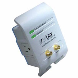 2 outlet AC protector, 1 line protected, RJ11 connector