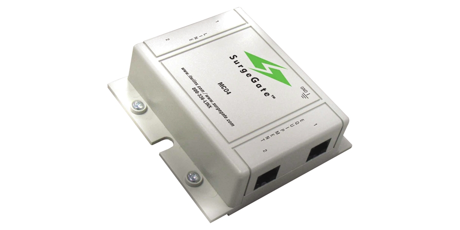 Protects up to four lines using two 9 RJ14 connectors
