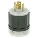 20 Amp, 125 Volt, NEMA L5-20P, 2P, 3W, Locking Plug, Industrial Grade, Grounding - Black/White