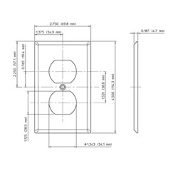Leviton 83003 1-Gang Duplex Device Receptacle Wallplate Device Mount Standard Size Aluminum
