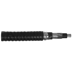 Power Cable, 750 AWG, 2/0 AWG Ground Wire, Single Conductor, 1 kV, 845 Amps, XLP Insulation, Aluminum Interlocked Armor, PVC, Black