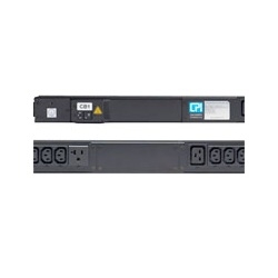 Vertical eConnect PDU,Basic, C20 Inlet, Single Phase, 125-240V, 20A, (24) C13 (6) C19 Outlets, 125-240V, 1 x 2P 20A Hydraulic Magnetic Breakers, No Surge Protection, Toolless Mounting Buttons, No Additional Brackets
