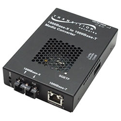 Gigabit Ethernet Stand-Alone Media Converters 1000BASE-T (RJ45) [100 m/328 ft.] to 1000BASE-LX 1310 nm single-mode (SC) [10 km/6.2 miles]