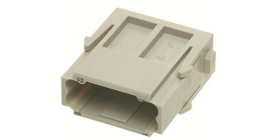 DD Module, Male, Pebble Gray, Polycarbonate, 250V, 10A, 3 Degree, 12 ...