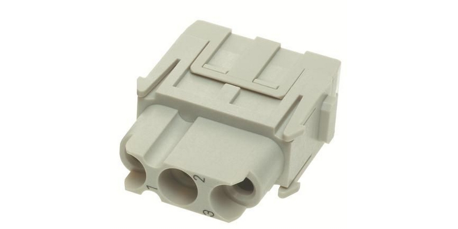 Crimp Female Insert, Female, Pebble Gray, Polycarbonate, 690V, 40A, 3 ...