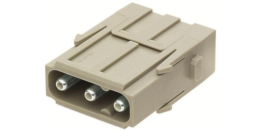 Axial Module, Male, Pebble Gray, Polycarbonate, 690V, 40A, 3 Contact