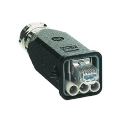 Hybrid Data Copper: Han 3A RJ45 Hybrid Plug AC