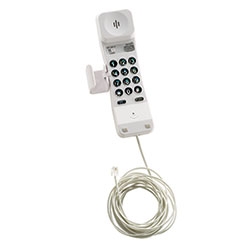 Scitec H2001-09 Single-Use Disposable Patient Room Telephone With A White, Big-button Lit Dial Pad, Desk Or Bedrail Mountable