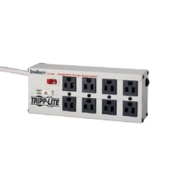Tripp Lite Isobar 8-Outlet Surge Protector, 12 ft. Cord with Right-Angle Plug, 3840 Joules, Diagnostic LEDs, Metal Housing