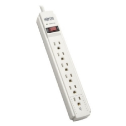 Protect It! 6-Outlet Surge Protector, 6 ft. Cord, 790 Joules, Diagnostic LED, Light Gray Housing