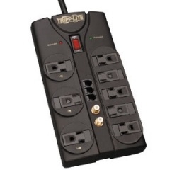 Protect It! 8-Outlet Surge Protector, 8-ft. Cord, 2160 Joules, Tel/Fax/Modem/Coax Protection, RJ11