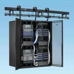 Net Access N-Type Cabinets - W (31.5") x D (48.0"), 45 RU, 1 Side Panel, Black, Vertical Blanking Panels, Cage Nut Rails, Solid Rear Split Doors, VED Top-Cap