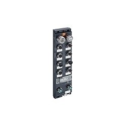 EtherNet/IP Device with 16 digital I/O channels, channels can be used universally as inputs or outputs, M12 socket, rotary address switches for addressing, M12 LAN-Ports, D-coded, 7/8-inch power supply.