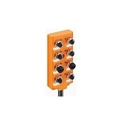 M12 Micro actuator/sensor distribution box with LED operation and function indicators, top-entry, 4-ports, M12 sockets, 4-poles, 1 signal per socket, with integrated control cable - control cable is suitable for c-track applications.cable length: 5M