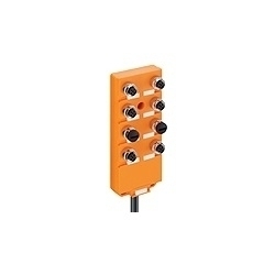 M12 Micro actuator/sensor distribution box, top-entry, 8-ports, M12 sockets, 5-poles, 2 signals per socket, with integrated control cable - control cable is suitable for c-track applications.cable length: 10M