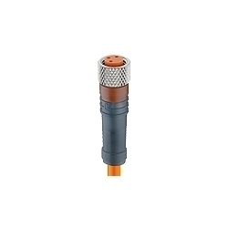 M8 Pico actuator/sensor cordset, single-ended, 4-pole, female straight connector with self-locking threaded joint and molded orange PVC cable. cable length: 5M