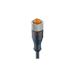 M12 Micro actuator/sensor cordset, single-ended, 12-poles, female straight connector with self-locking thread and black PUR halogen-free molded cable