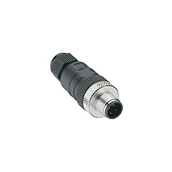 M12 Micro Field attachable connector, M12 male connector, 5-pole with threaded joint, assembling with screw terminals.