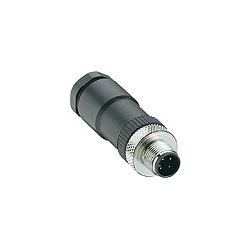 M12 Micro Field attachable connector, Duo male connector, 4-pole with threaded joint, for two cable connections, assembling with screw terminals.