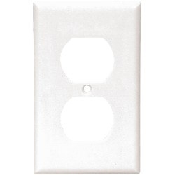 Plaque murale prise double 1-gang, thermodurcissable, taille standard, blanche