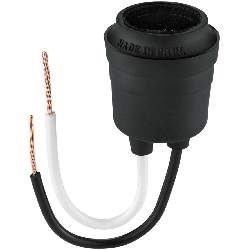 Douille en tire-bouchon, caoutchouc, 660W 600V, calibre #14 AWG, noir