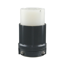 Hart-Lock Safety Grip Connector, 20 a 125/250V, NEMA L14-20, 3-Pole, 4-fil de mise à la terre, retour à fil, #16 - #12 AWG, Nylon, noir et blanc
