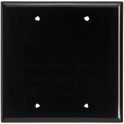 Taille standard 2-Gang blanc plaques murales, Nylon, noir