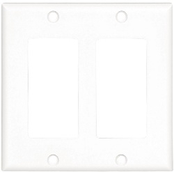 Plaque murale décorateur 2-gang, thermodurcissable, taille standard, blanche