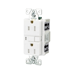 Prise GFCI inviolable, 20 a/125V, NEMA 5-20R, retour fil & côté fil, blanc