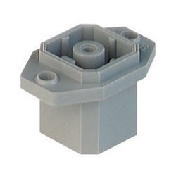 G 4 E 1 M grey; Panel-mounted connector for crimp contacts, blade contacts, 3 contacts + PE, alternatively 2 + PE, DIN VDE 0627 / IEC 61984, 10A 50V AC/DC