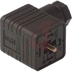 Rectangular Connector, GDM 2009 J 1N4007, Valve, Type A, 2C + Ground, Black, 5-10mm (UL)