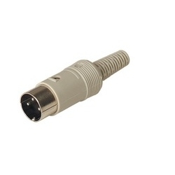 MAS 30 grey; Plug with insulated handle solder joint, 3 contacts, male, DIN 41524, 4A 34V AC/DC