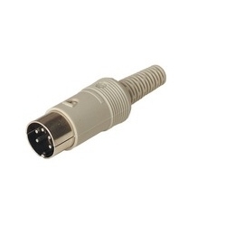 MAS 50 grey; Plug with insulated handle solder joint, 5 contacts, male, 4A 34V AC/DC