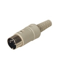 MAS 50 S grey; Plug with insulated handle solder joint, 5 contacts, male, DIN 41524, 4A 34V AC/DC