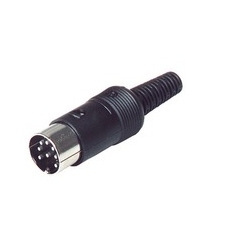 MAS 80 S black; Plug with insulated handle solder joint, 8 contacts, male, DIN 41 524 (pin 1-5), 4A 34V AC/DC